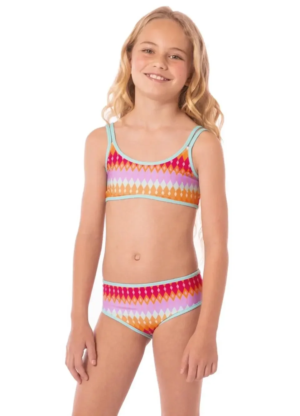 Maaji Girls' 10 Pink Prism Lirim Girls Bikini Set Swimwear Beach Resort C20-5